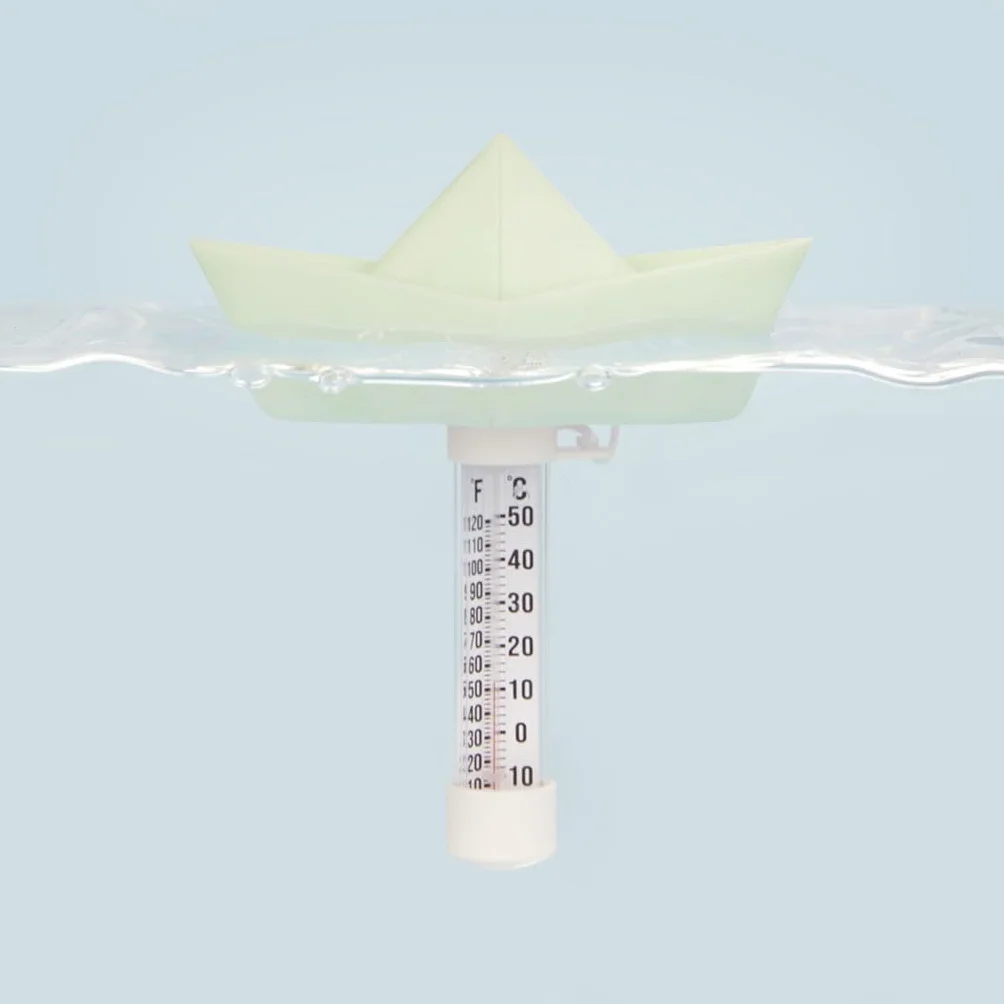 Balvi thermomètre de piscine bain Paper Boat Turquoise flottant origami Plastique