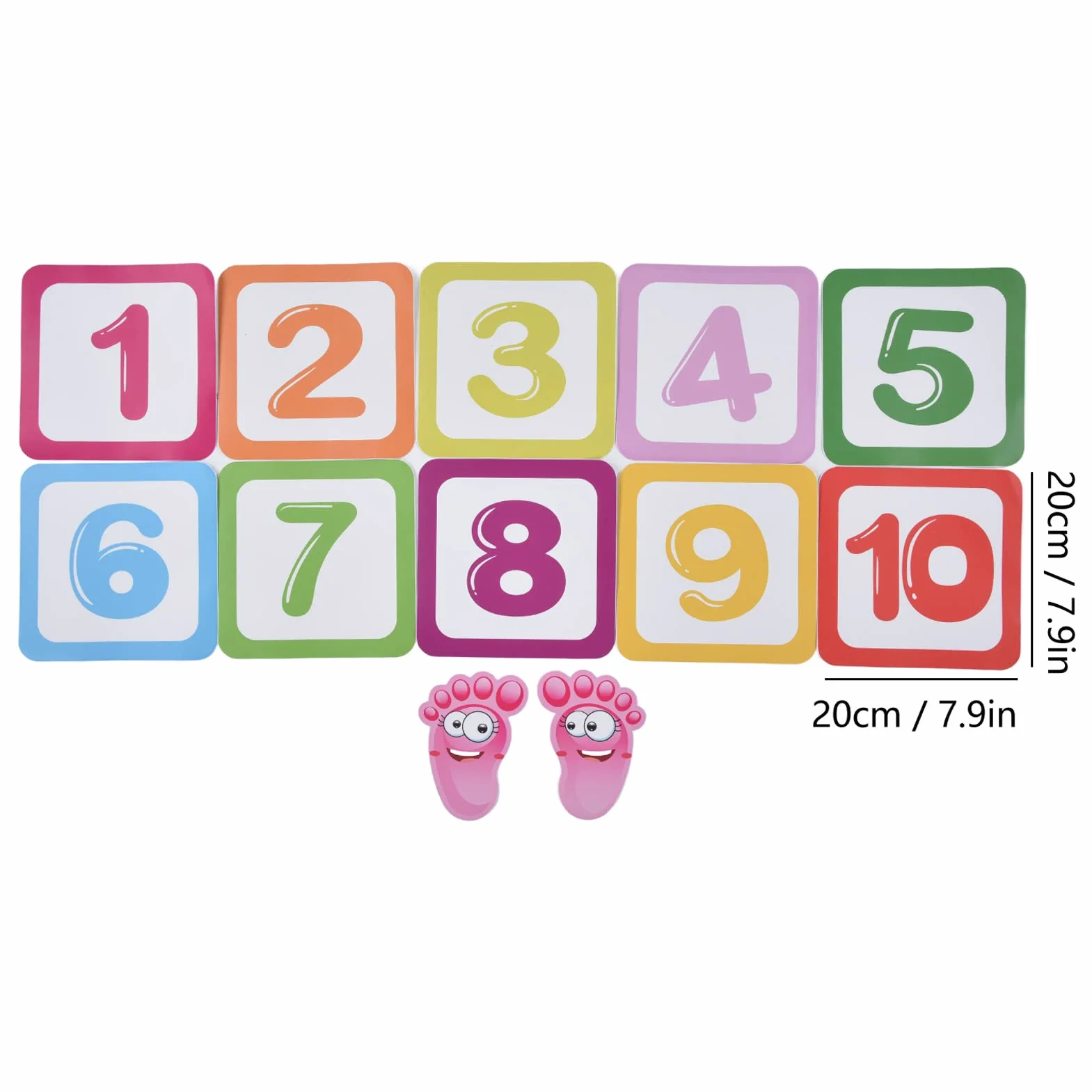 Tapis de Marelle Imperméable pour Enfant, 10 Chiffres Puzzle, Autocollant Mural de Sol, Décoration Chambre Bébé