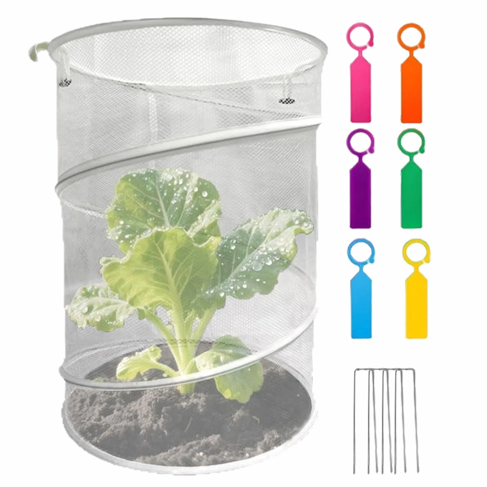 Protection Contre Les Chats pour Pot de Fleurs Rond Pliable Réutilisable Respirant Jardin Intérieur Extérieur