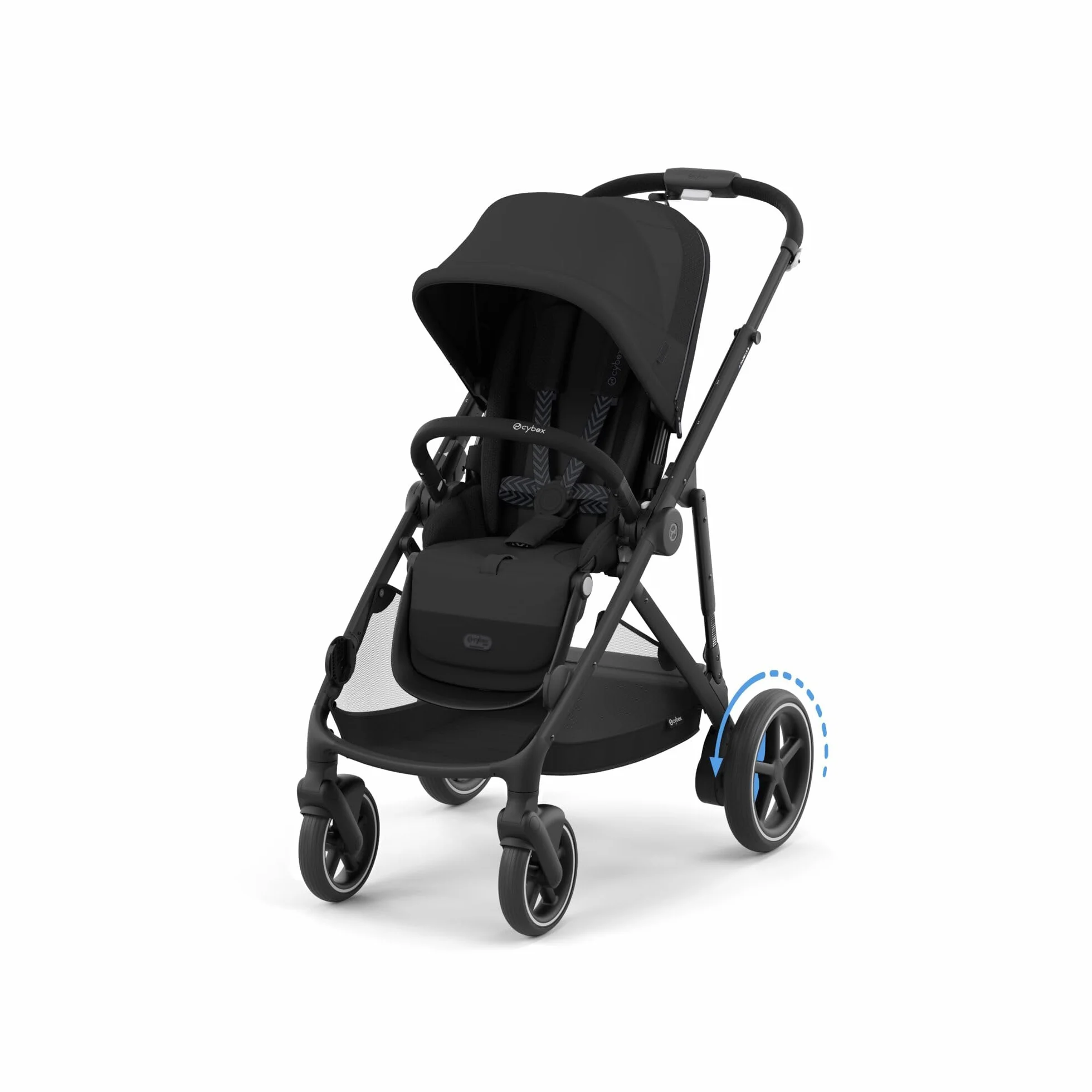 CYBEX Poussette Gold e-GAZELLE S, tout-en-1 avec propulsion électrique, 22 kg, Noir lune