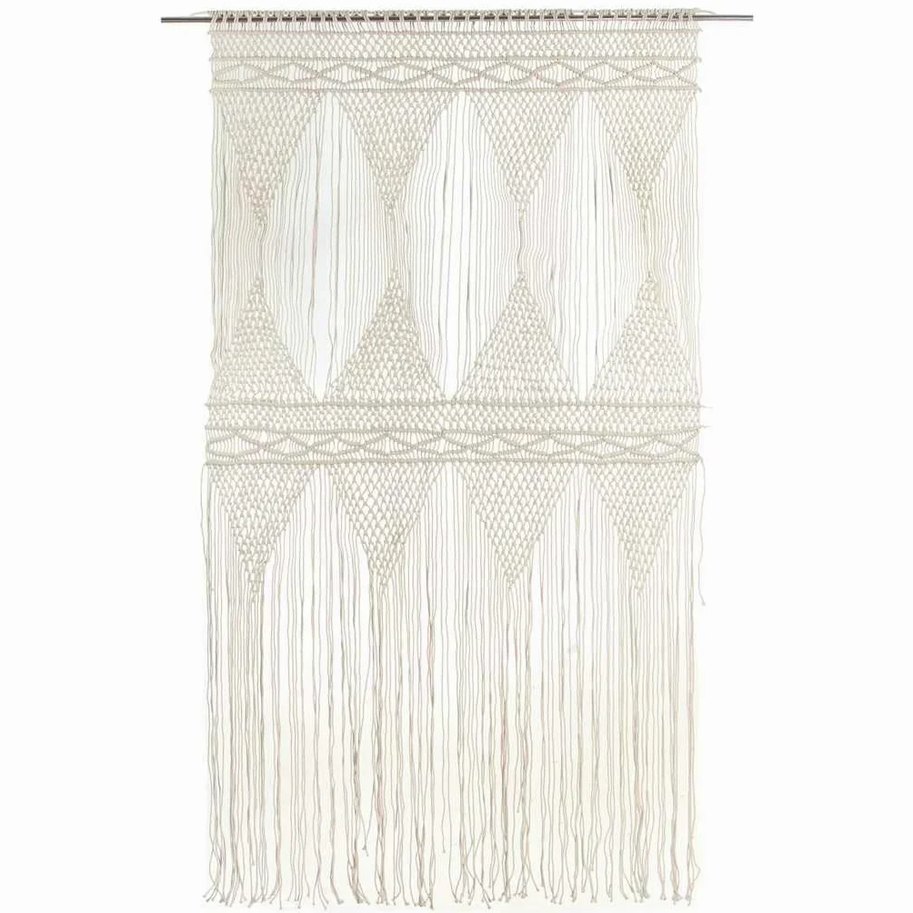 Rideau en macramé 140x240 cm Coton Salon | Thermique Isolant Lumiere et Anti Chaleur Rideau Fenêtre pour Chambre et Intérieur