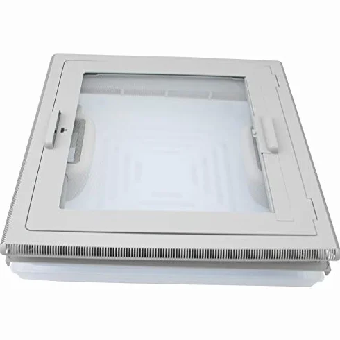 Lucernario MPK, 40 x 40 cm + store et moustiquaire, pour caravane, roulotte, bateau, gris