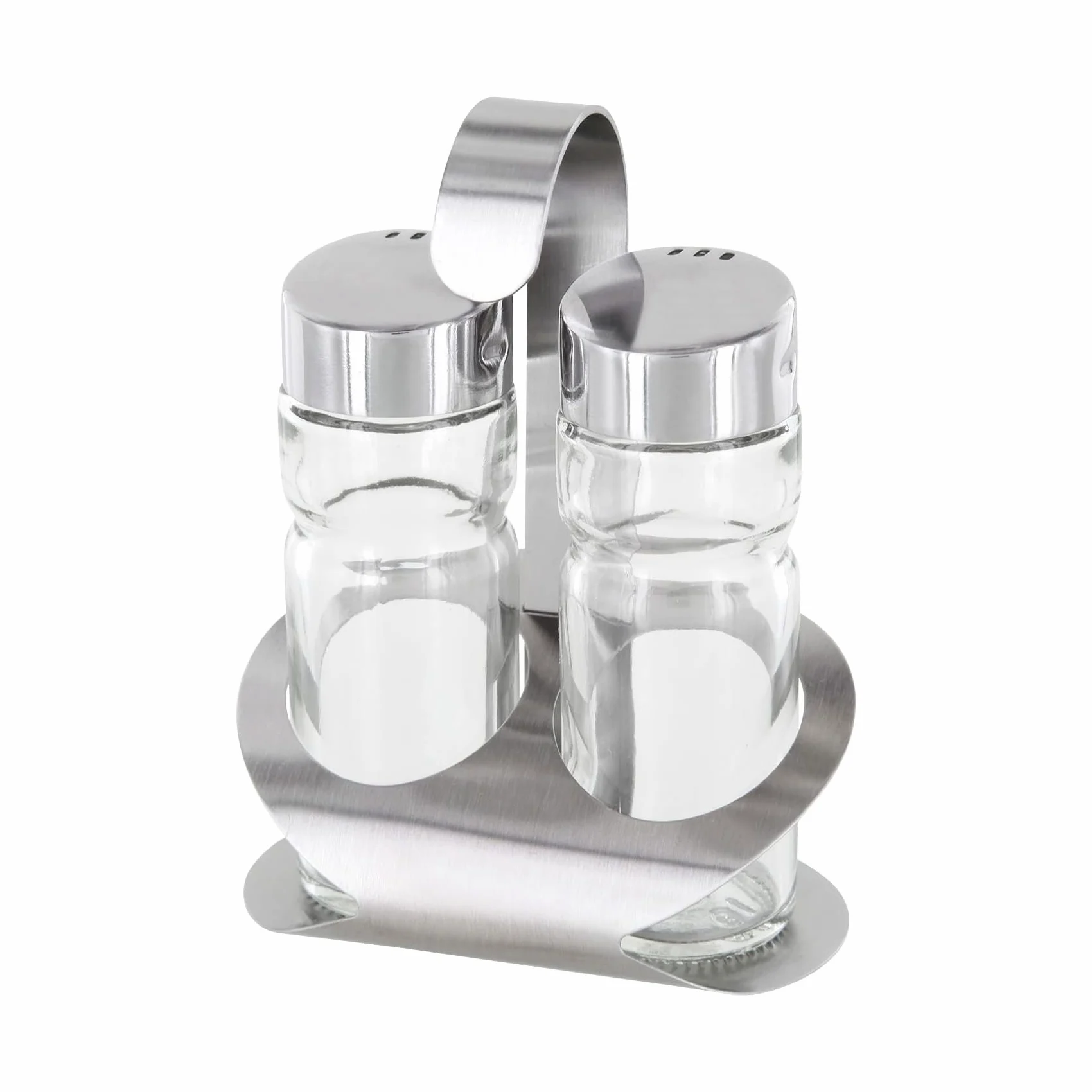 Westmark Ménage Sel et Poivre, 6 Pièces, 3 Pièces, Capacité : env. 40 ml, Acier Inoxydable/Verre, Wien, Argent/Transparent, 650222E2