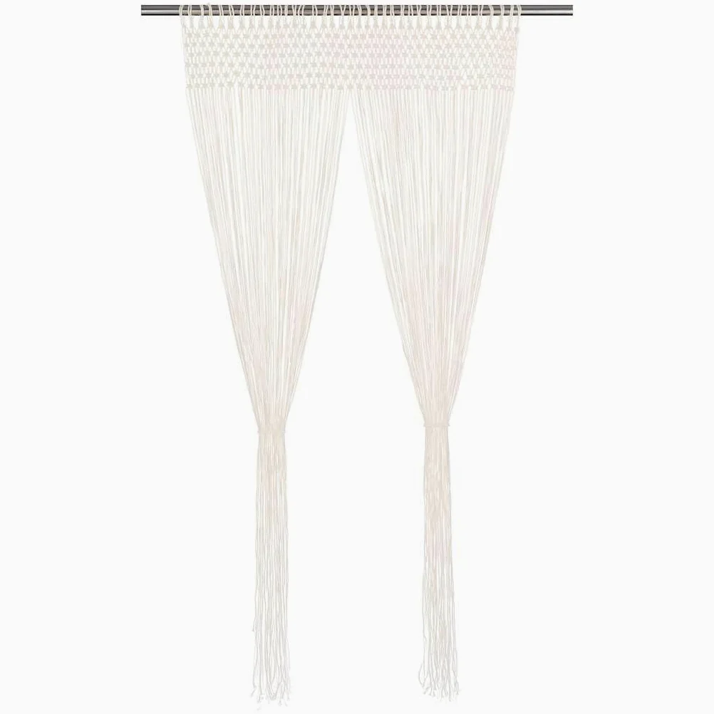 Rideau en macramé 140x240 cm Coton Salon A | Thermique Isolant Lumiere et Anti Chaleur Rideau Fenêtre pour Chambre et Intérieur