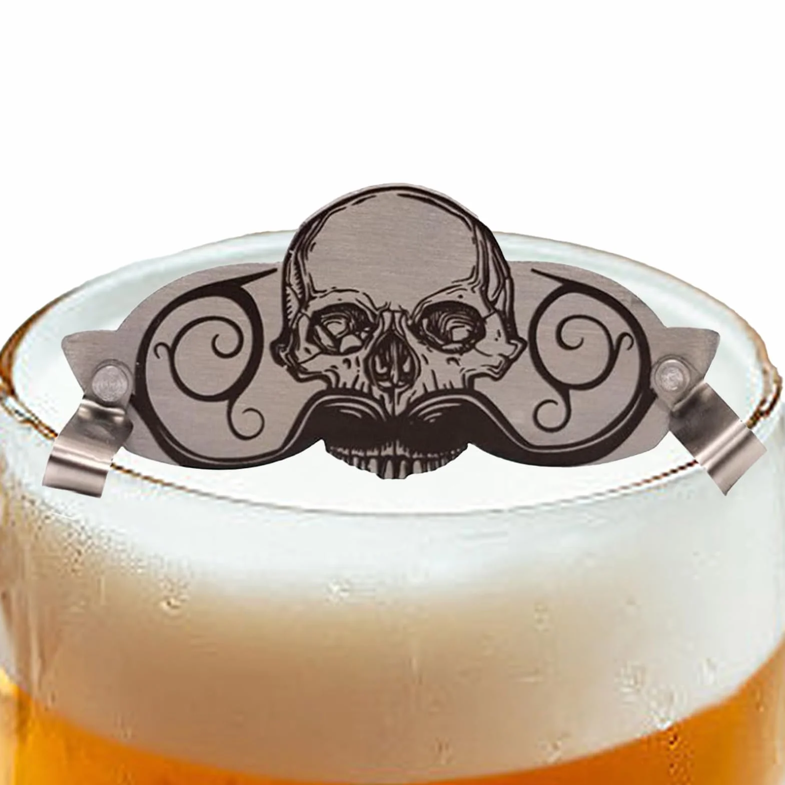 Bière moustache tasse protection acier inoxydable tête de mort décoration innovante