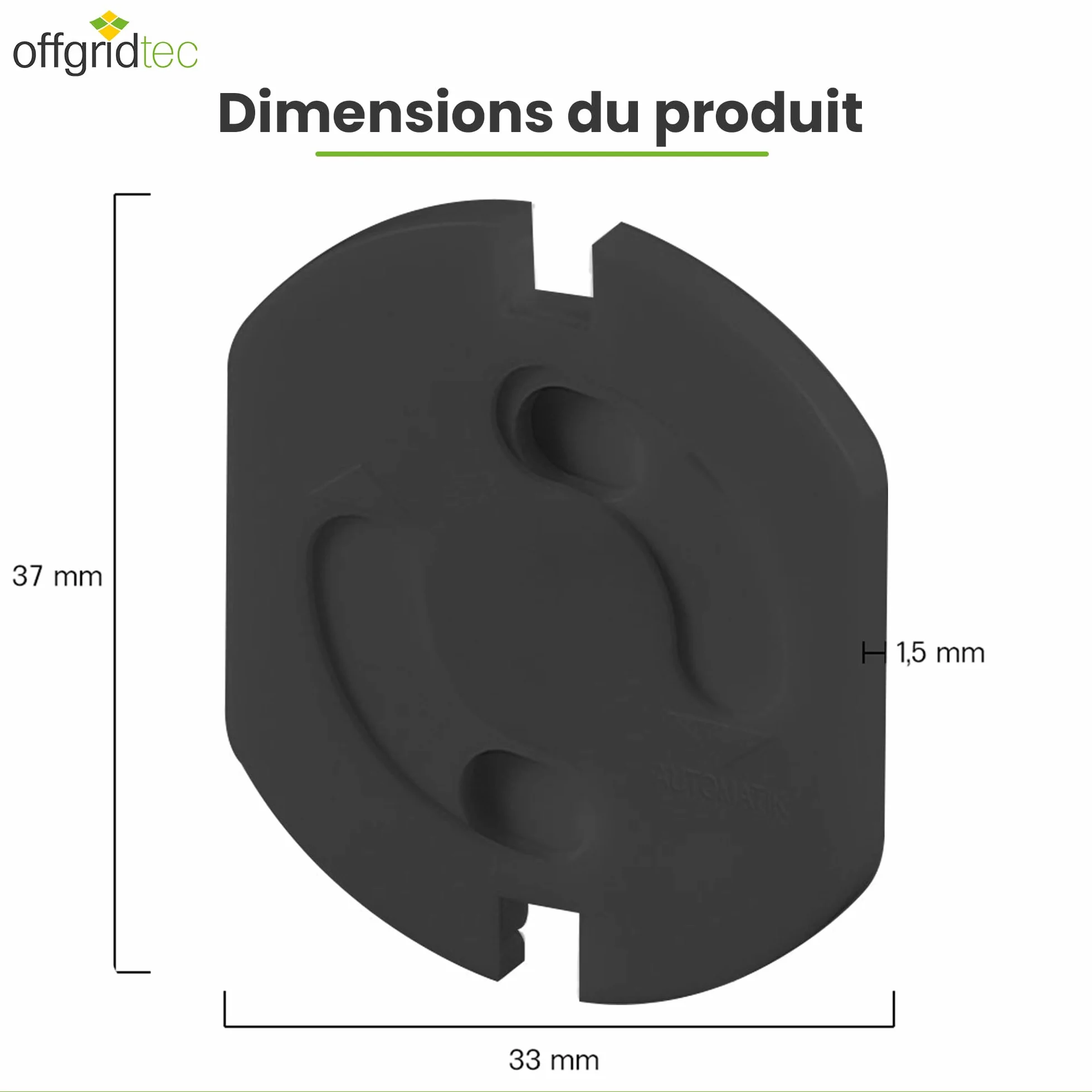 Offgridtec Lot de 20 cache-prises à mécanisme tournant Noir