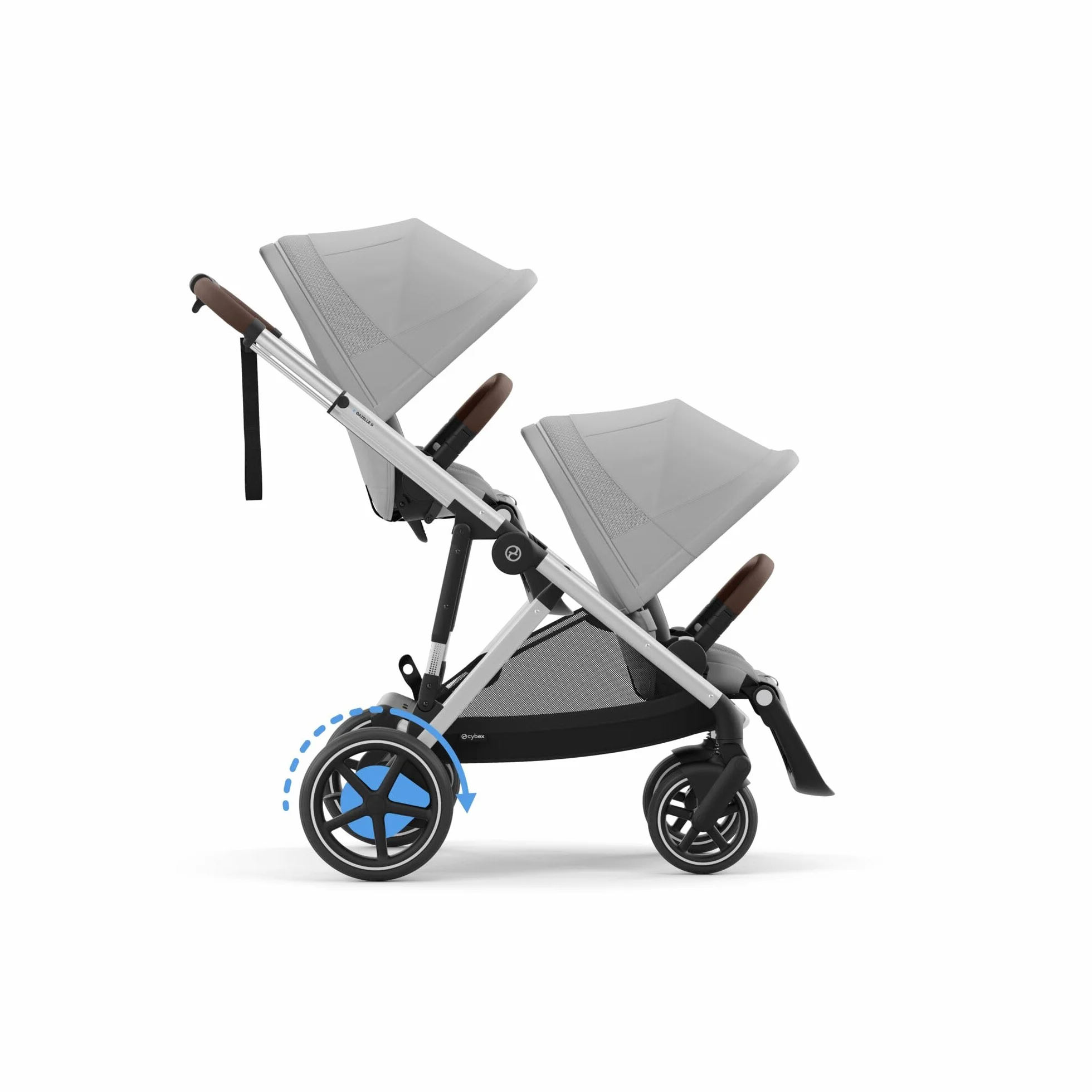 CYBEX Poussette Gold e-GAZELLE S, Système tout-en-1 avec propulsion électrique, 22 kg, Gris pierre
