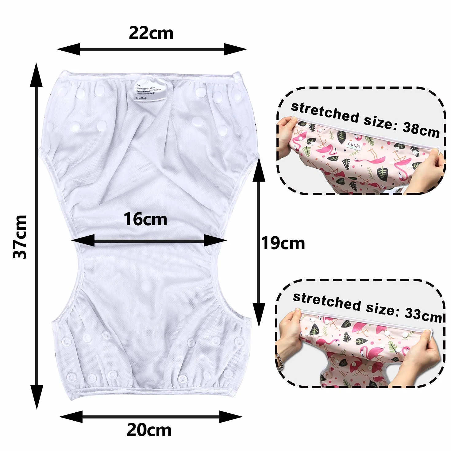 Luxja Couches de Bain Bébé Maillot de Bain 2PCS Lavable Réutilisable Ajustable 0-3 Ans Flamingo Papillon
