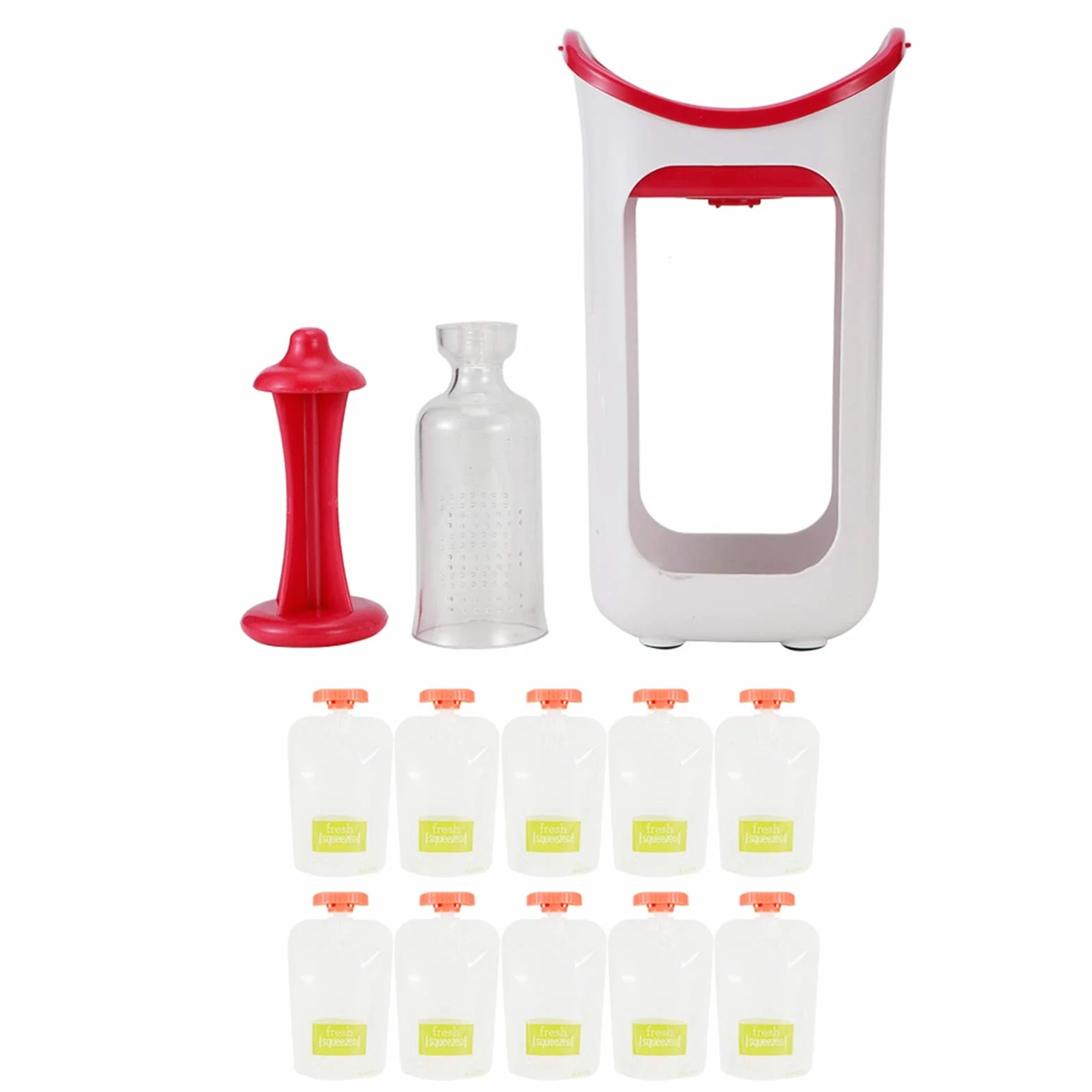 Robot Culinaire Pour Enfants, Machine à Aliments Pour Bébés, Presse-purée De Fruits, Rouge