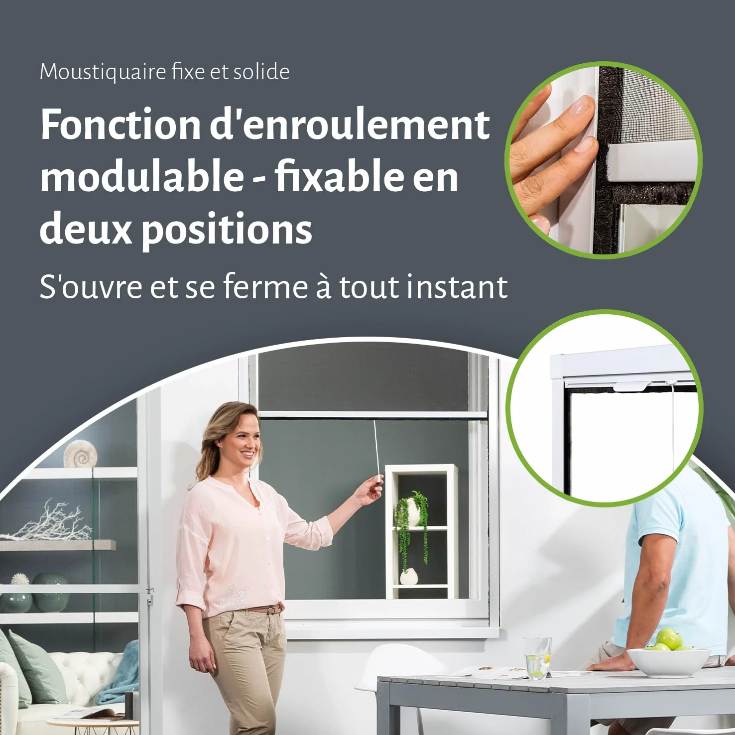 empasa moustiquaire fenêtre enroulable SMART, blanc, marron ou anthracite | Protection contre les insectes volet roulant Store, à monter soi-même, Couleur : blanc, Taille:70 x 130 cm