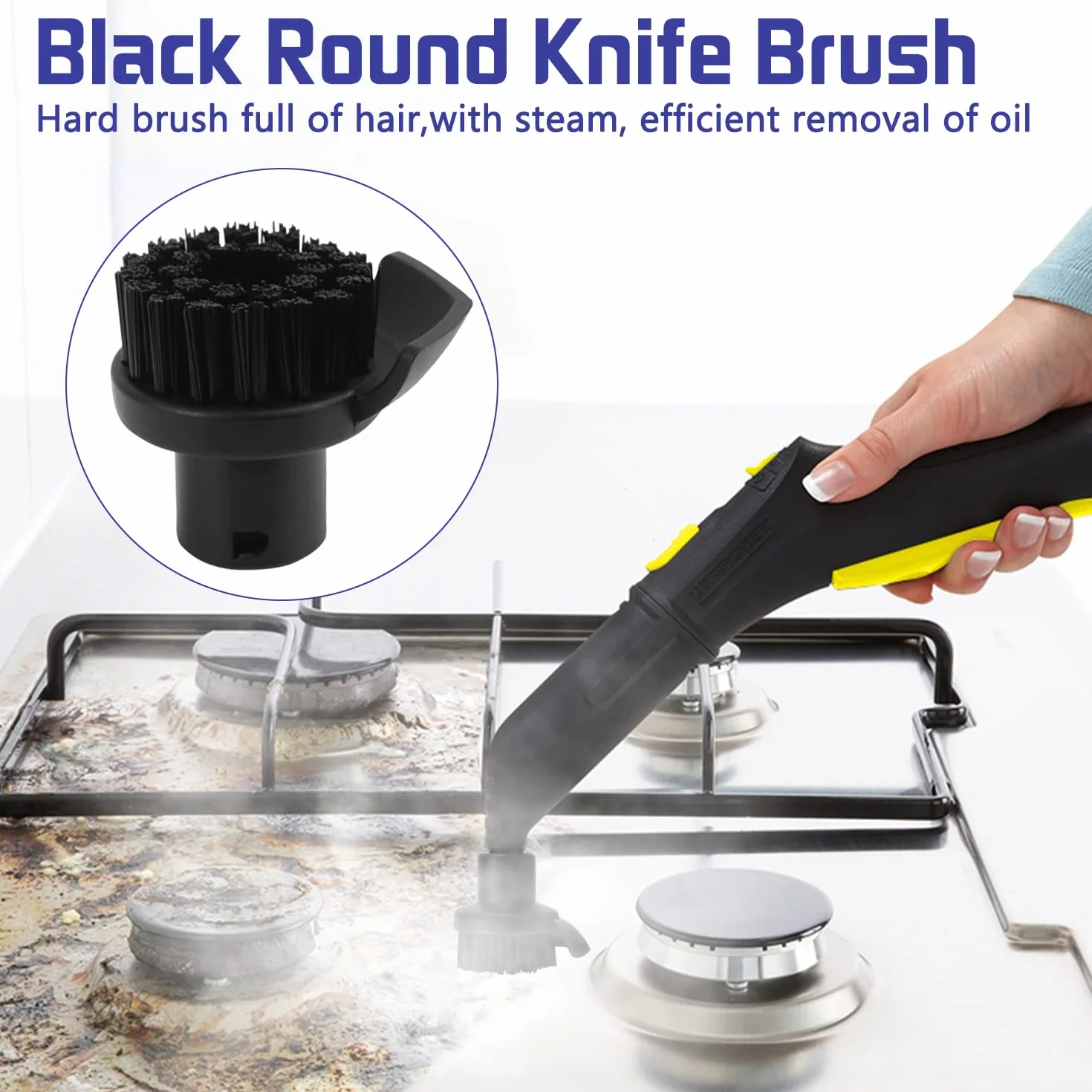 Accessoires Nettoyeur Vapeur Kärcher SC1 SC2 SC3 SC4 SC5, Brosse Ronde, Buse Rallongée Noire