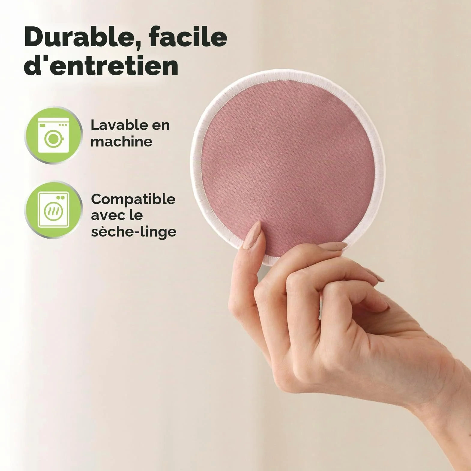 KeaBabies Coussinets d'allaitement Réutilisables 4-Couches Biologique Bambou Lavable Maternité L 12 cm