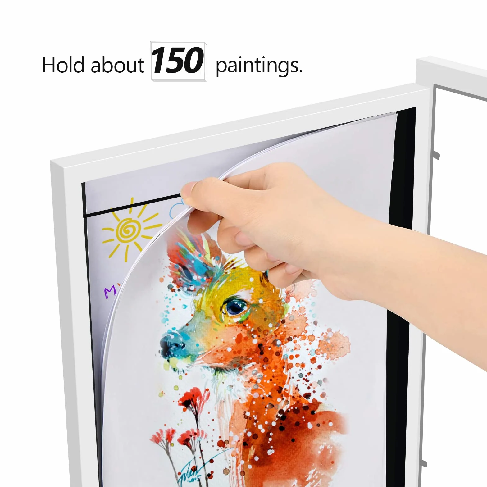 Cadre Photo Enfants A4 Ouverture Frontale Interchangeable Art Mural Blanc