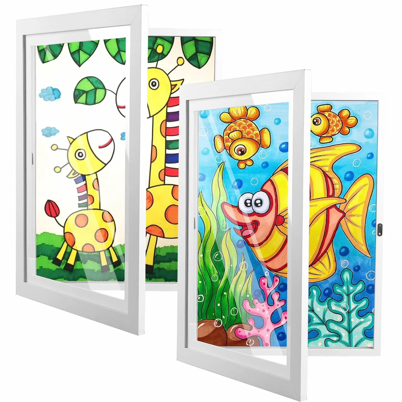 Cadres d'art pour enfants ouverture sur le devant 150 photos A4 blanc 24 x 33 cm