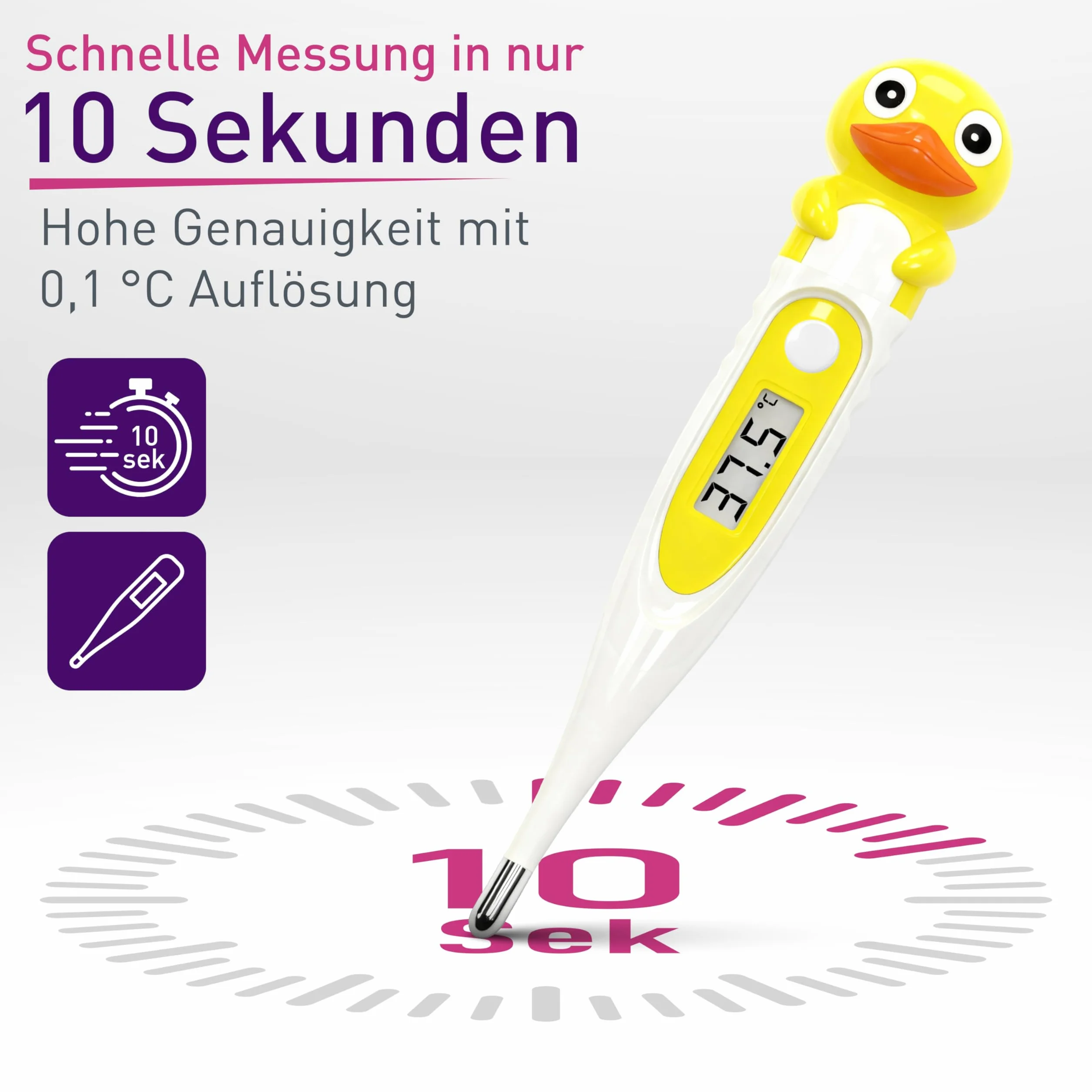 Thermomètre numérique SC 44 Flex Canard Blanc Enfant Bébé