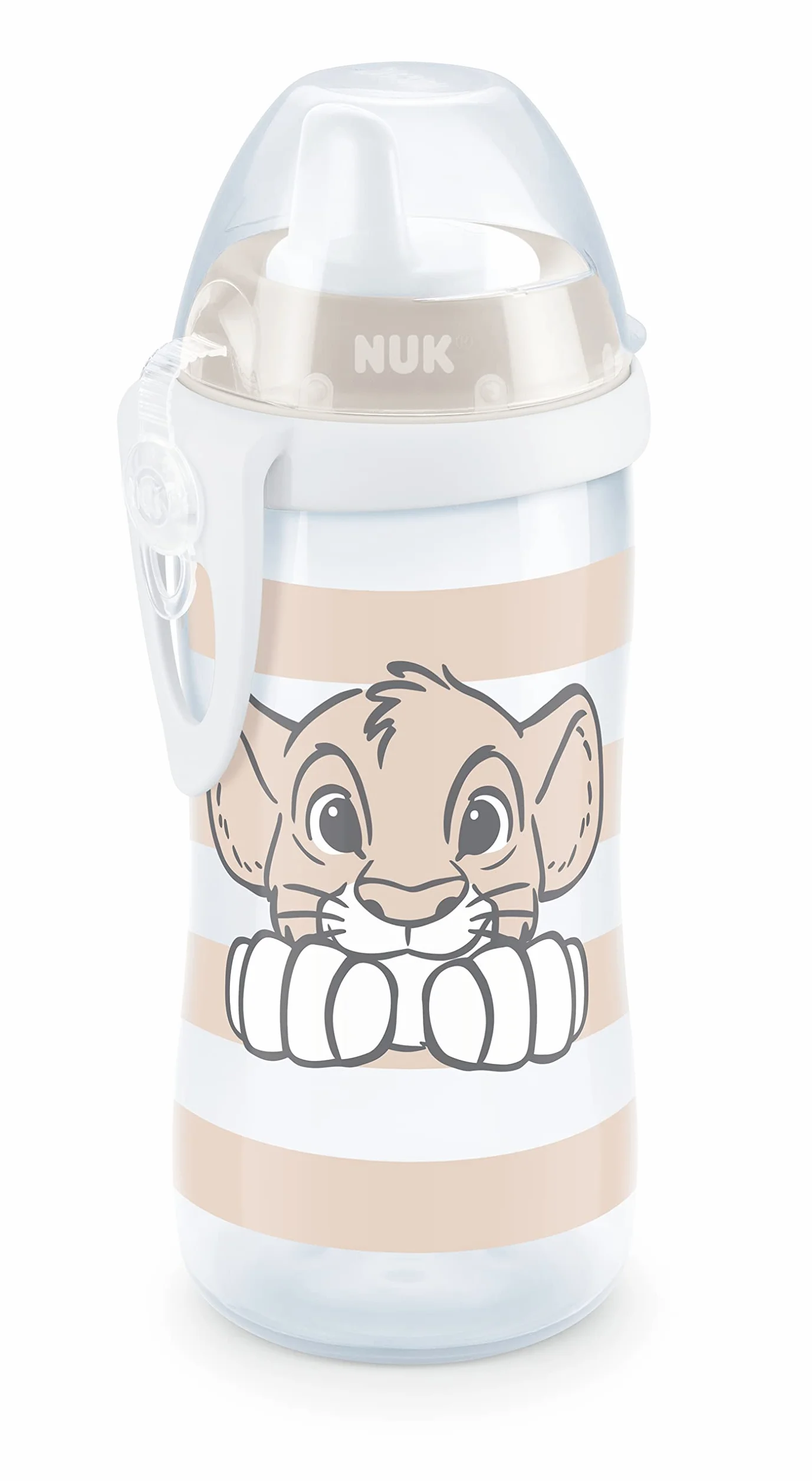 NUK Disney Roi Lion Kiddy Cup bec dur 300 ml anti-fuite 12 mois sans BPA beige 1 pièce