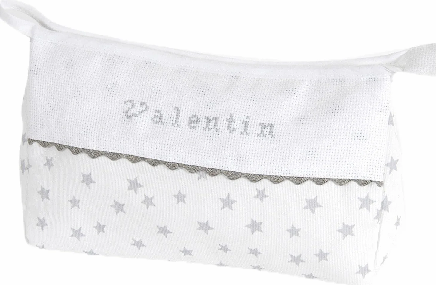 Trousse de Toilette en Coton 100% pour Bébé, Point de Croix à Personnaliser, Idée Cadeau de Naissance