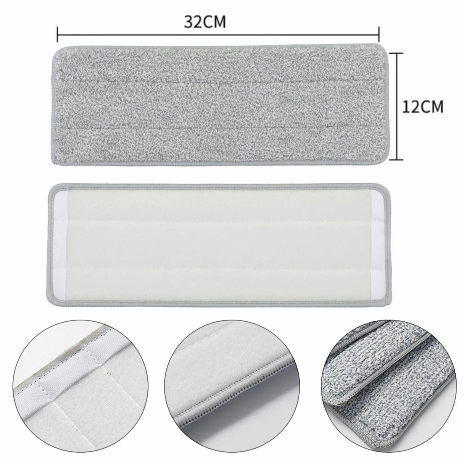 Lot de 6 serpillères microfibre 33 x 12 cm nettoyage sol