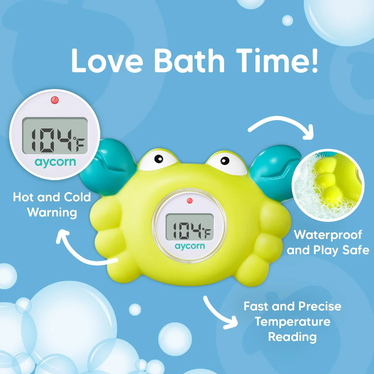 Thermomètre Digital pour Bébé avec Alarme LED, Analyse Rapide de l'Eau, Jouet Flottant