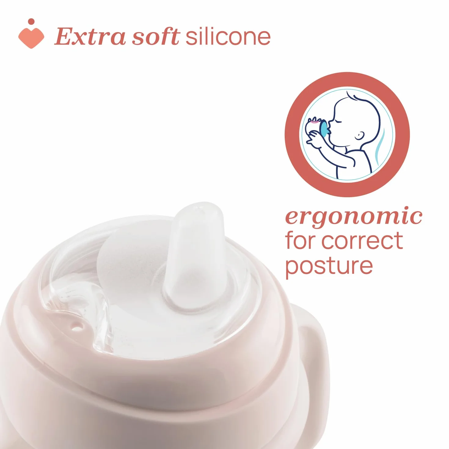 Chicco Coupe anti-goutte Transition Cup bébé 200ml 1 tasse biberon 4 mois bec ergonomique silicone double valve anti-antiolique sans BPA Rose
