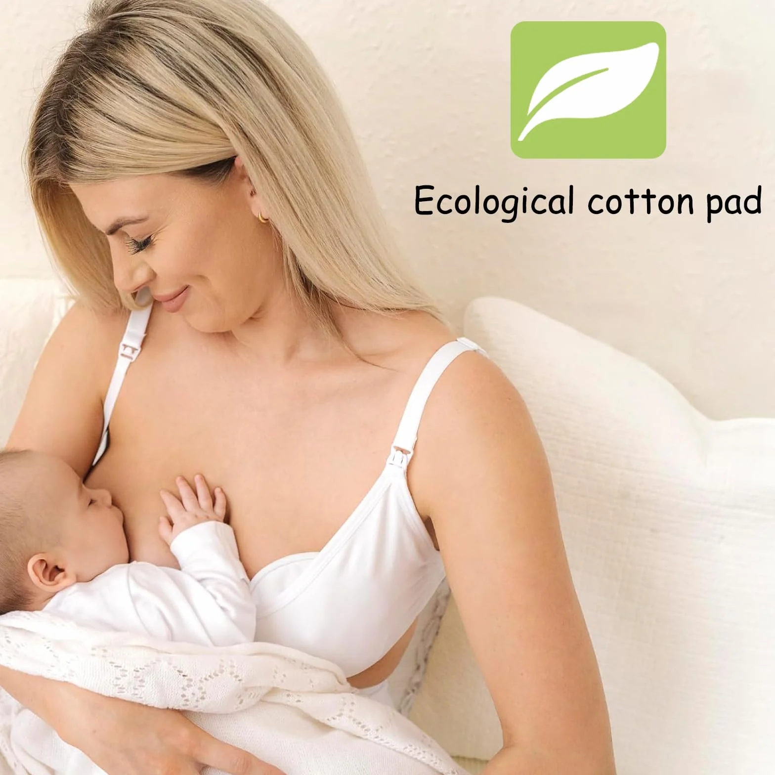 Coussinets d'Allaitement en Fibres de Bambou Organique, Lavables, Réutilisables, Hypoallergéniques, Absorbants