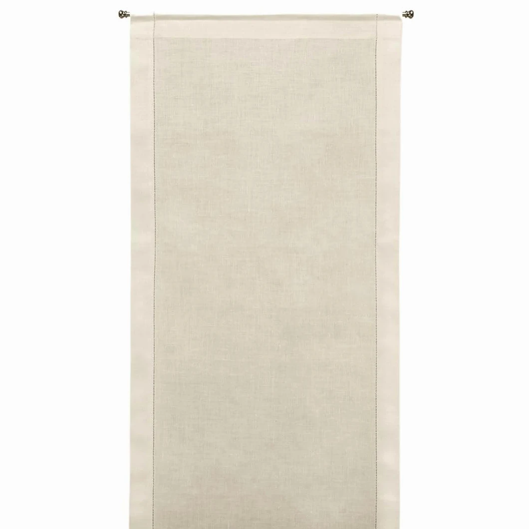 Cuore di lino - Rideau en Verre Pur Lin 100% Made in Italy Ajour Blanc crème (45 x 160 cm)