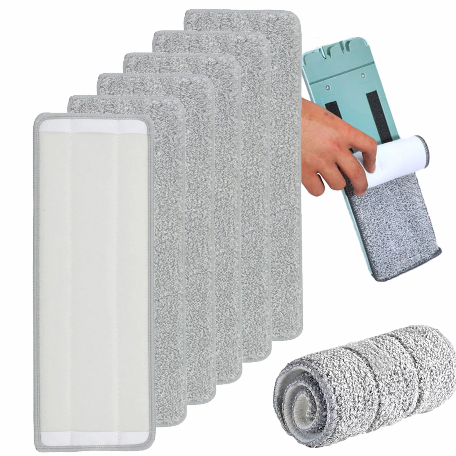 Lot de 6 serpillères microfibre 33 x 12 cm nettoyage sol