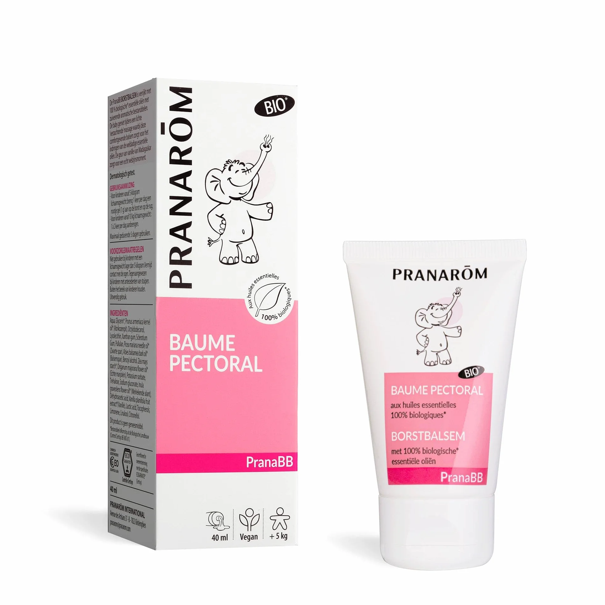 Pranarôm Baume Pectoral Bébé Huiles Essentielles Bio Vanille Madagascar 40 ml