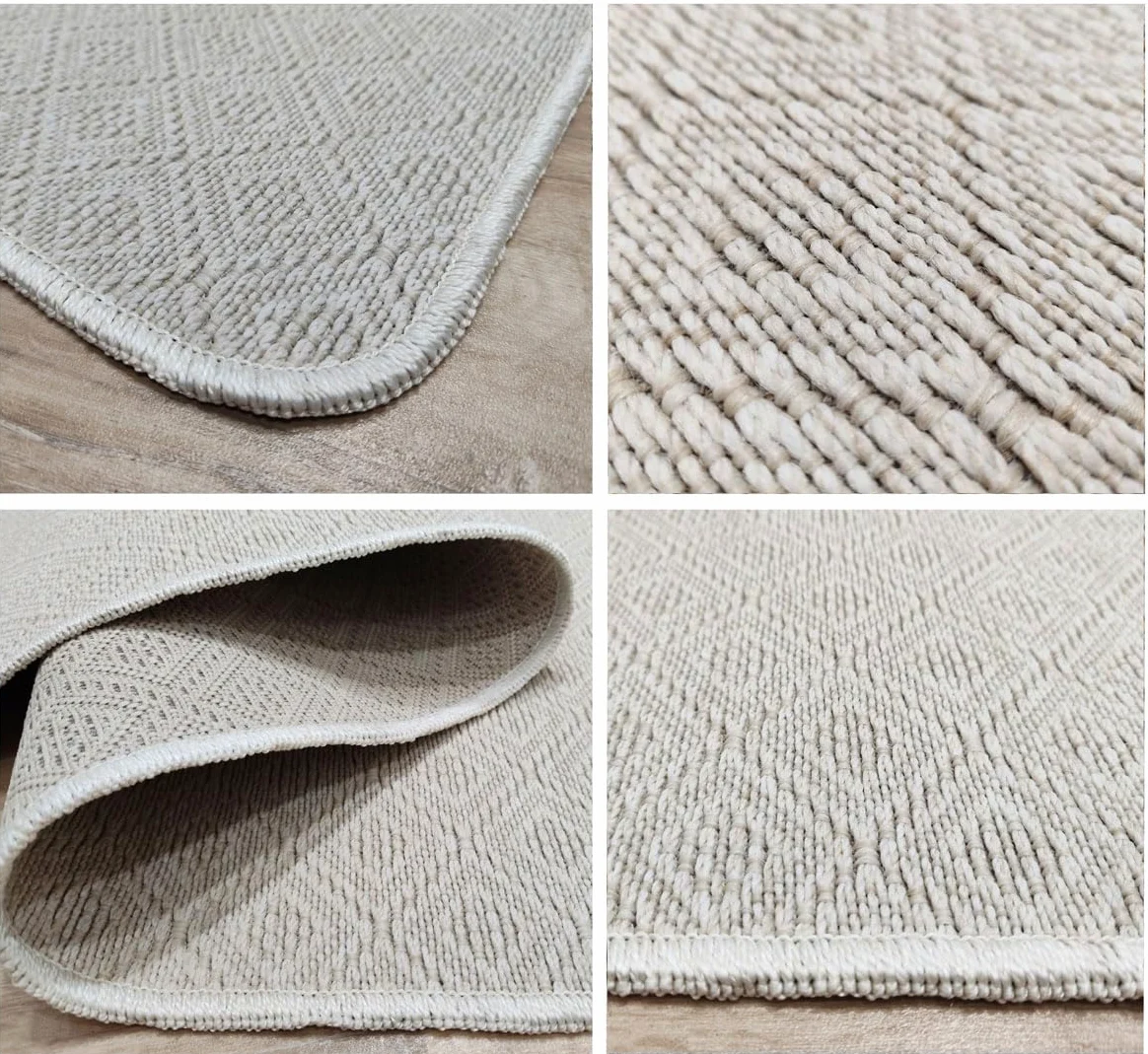 Tadi & Imperio1979 Tapis Rubis pour extérieur et intérieur - terrasse, Jardin, entrées, couloirs, Balcon, Salle à Manger, Cuisine - Disponible en Or et Beige - 85 x 250 cm.