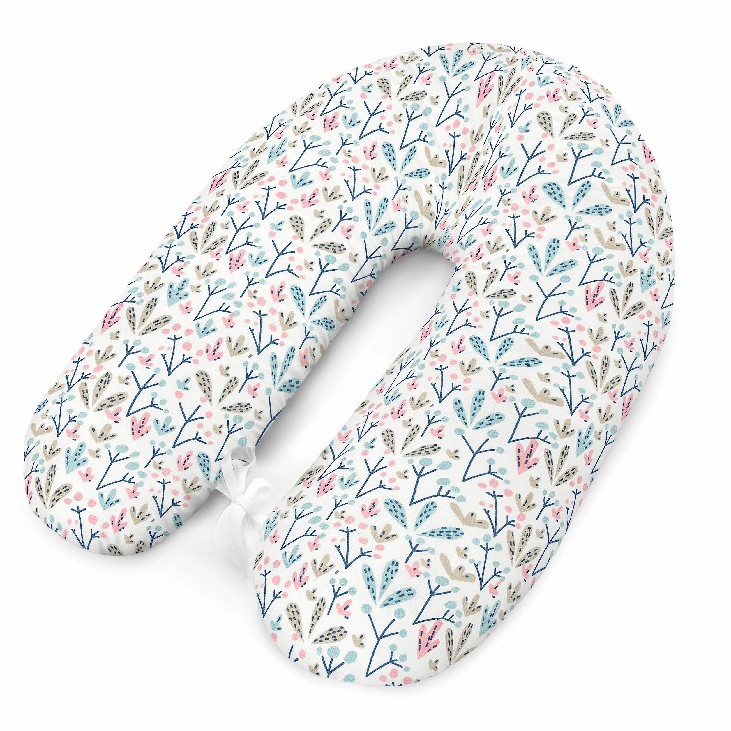 Coussin d'allaitement en coton 170 cm motif boule de neige