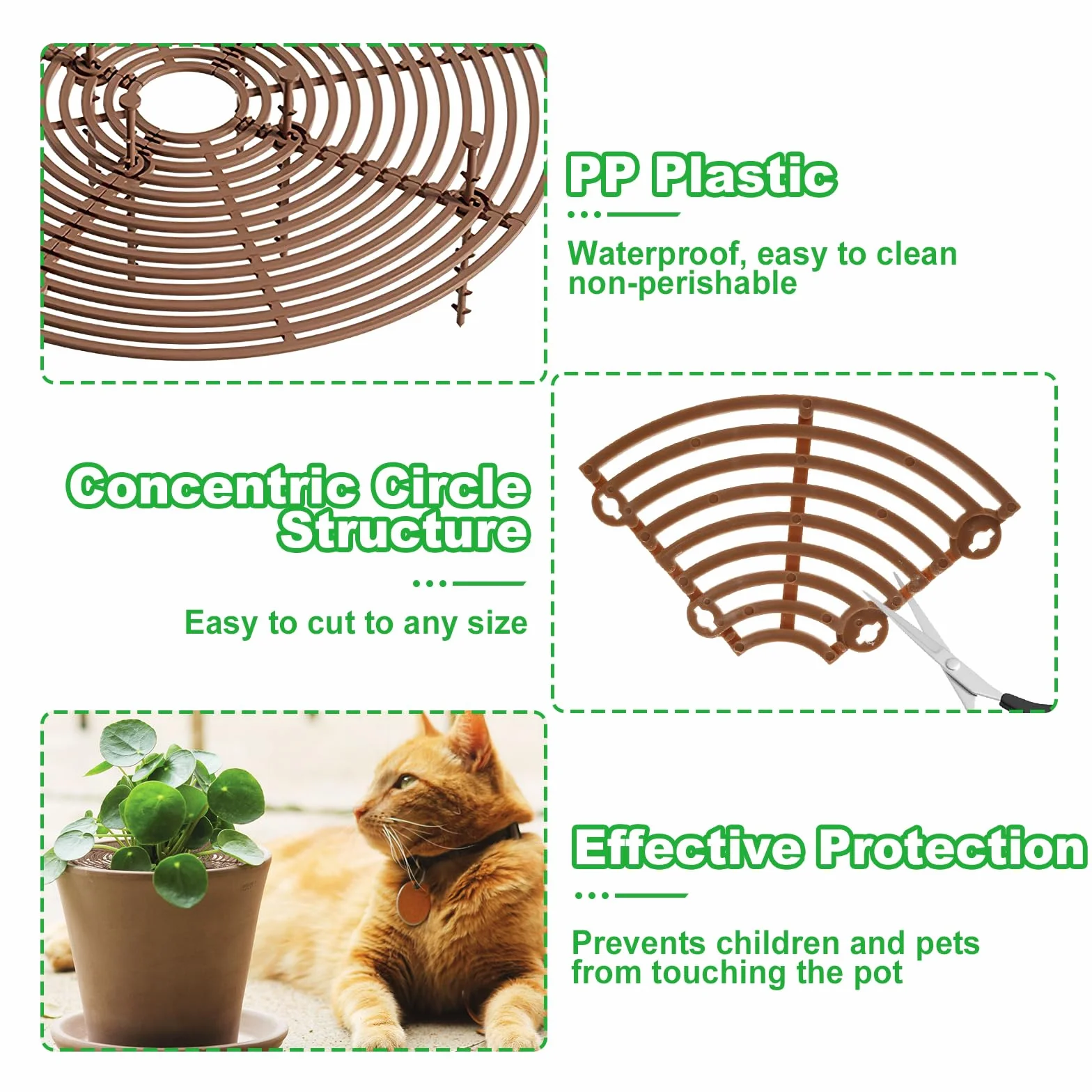 Grille Protection Plante Chat 30cm Cadre Jardin Sécurité Enfants Animaux