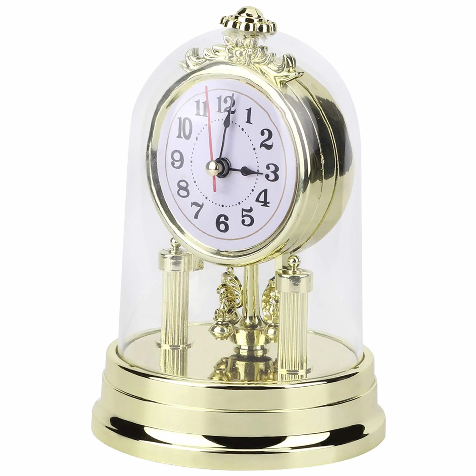 Horloge de Table Antique Silencieuse Européenne Style Rétro Or Décoration Intérieure