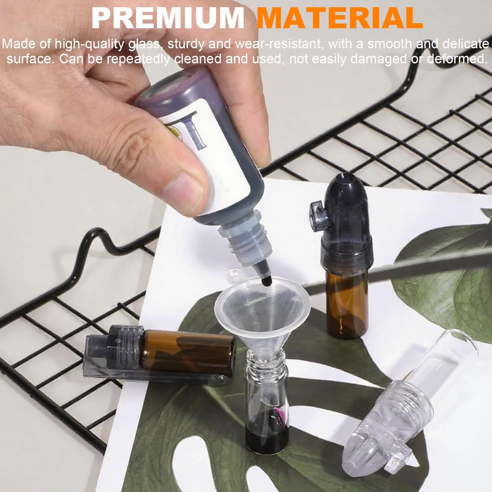Sniffer Doseur 4 Pièces Couleurs Marron Blanc Outils Épices Poudre Spice Bottles Entonnoir Camping Voyages