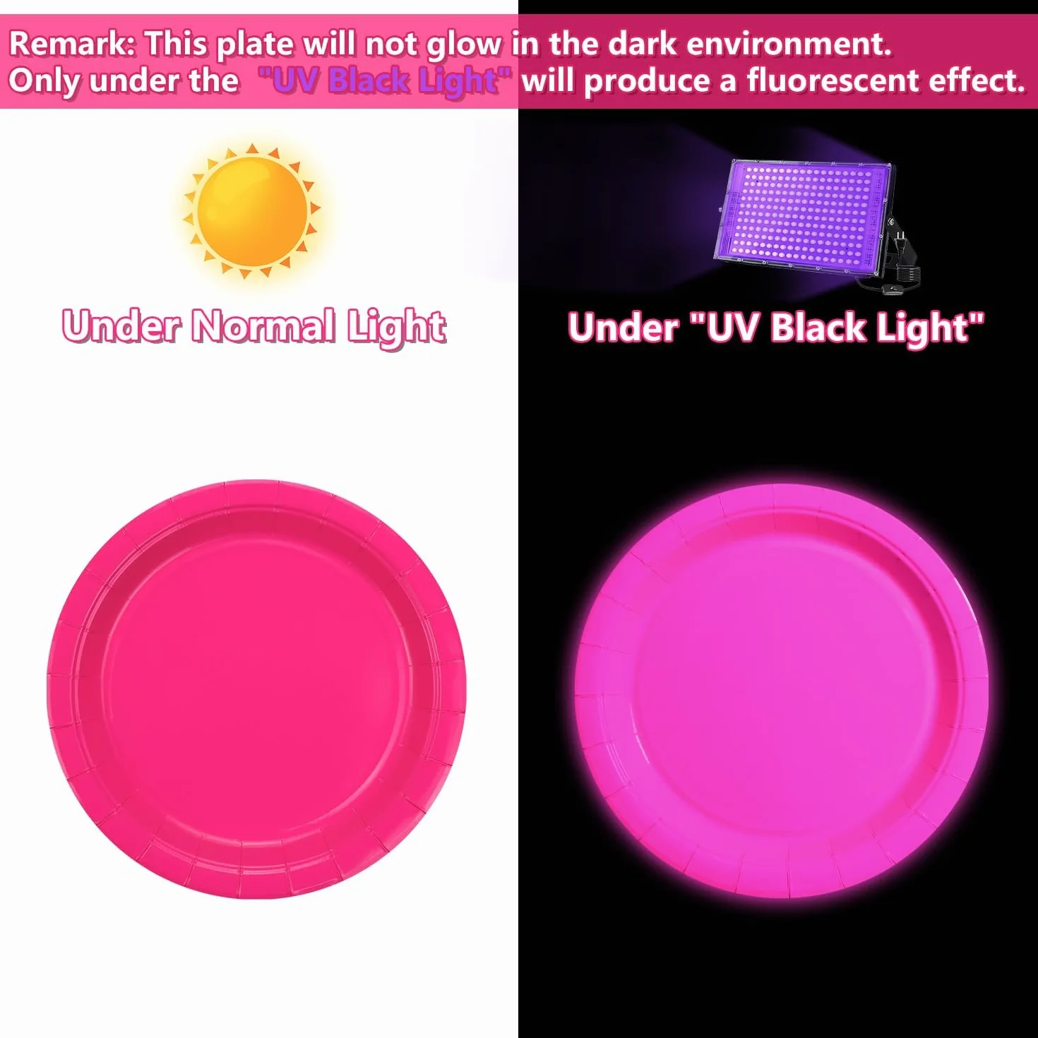Glow dans l'obscurité Assiettes de fête au néon 5 couleurs Halloween