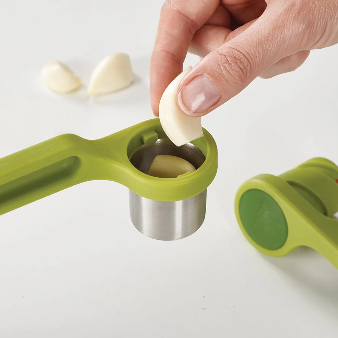 Joseph Joseph Helix Garlic Press, Vert, Lavable au Lave-Vaisselle