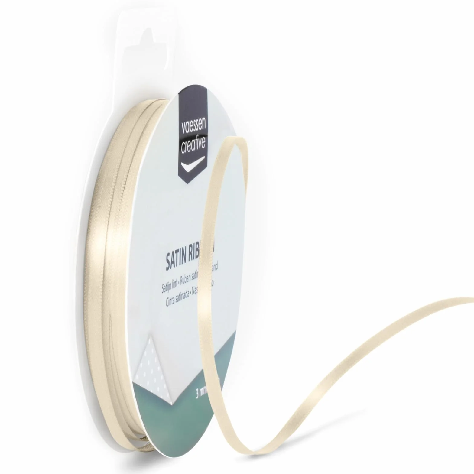 Vaessen Creative Ruban de Satin Double Ivoire 3mm 10m