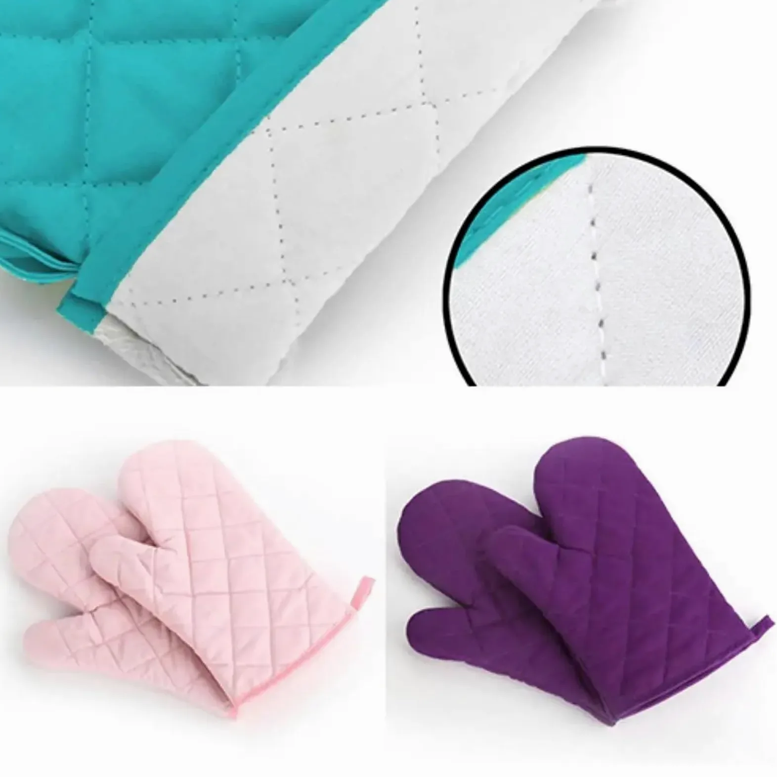 MRKU Gants de Cuisine Professionnels en Coton résistant à la Chaleur, Lot de 2, pour la Cuisson au Four et Le Barbecue.