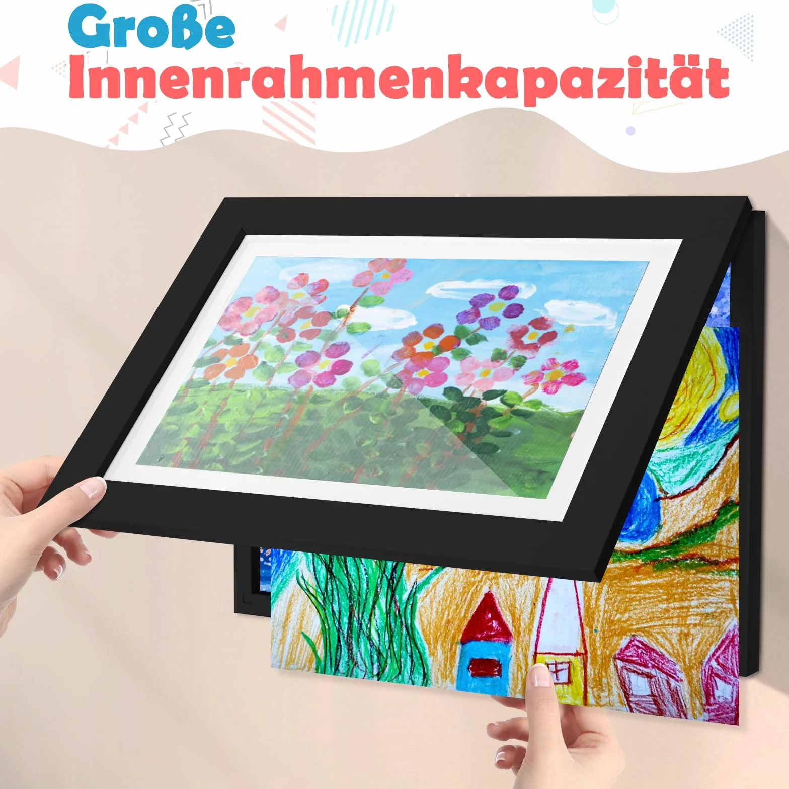 Cadre Dessin Enfant A4, Cadre Photo Pliable Noir
