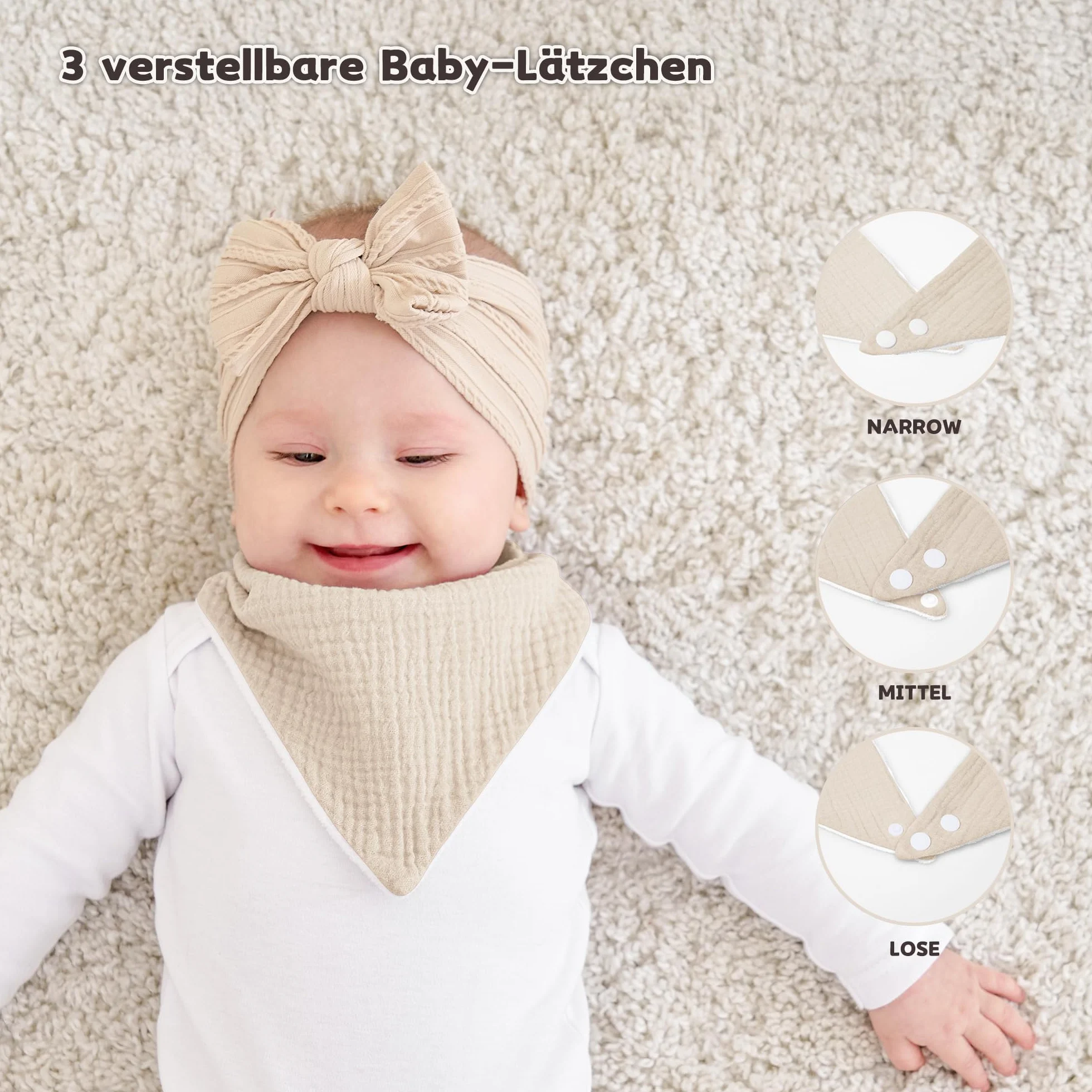 Bavoirs Bébé Mousseline Bandana Bave Dentition 6pack