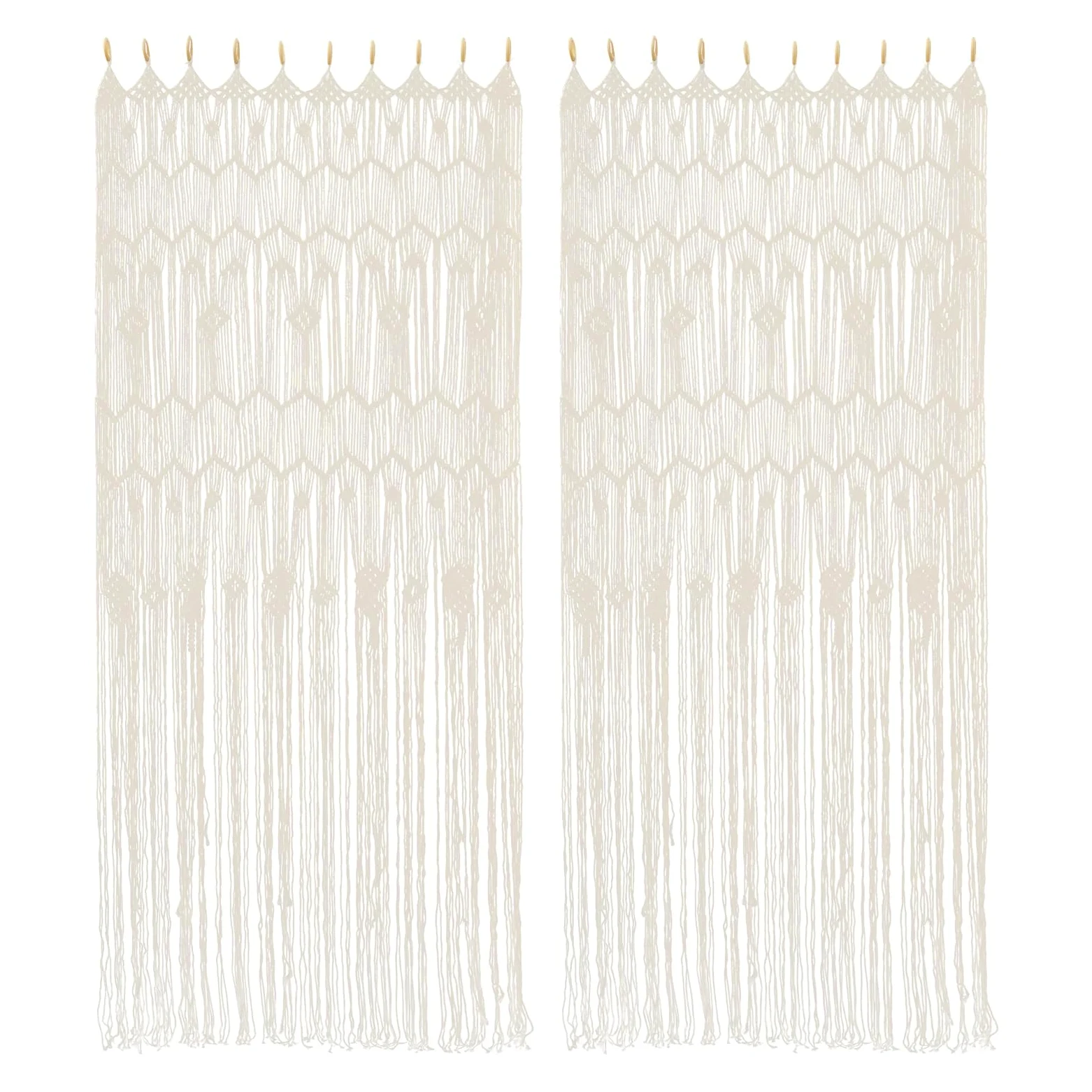 Lot de 2 rideaux bohèmes pour porte, fenêtre, séparateur de pièce, 100 x 200 cm