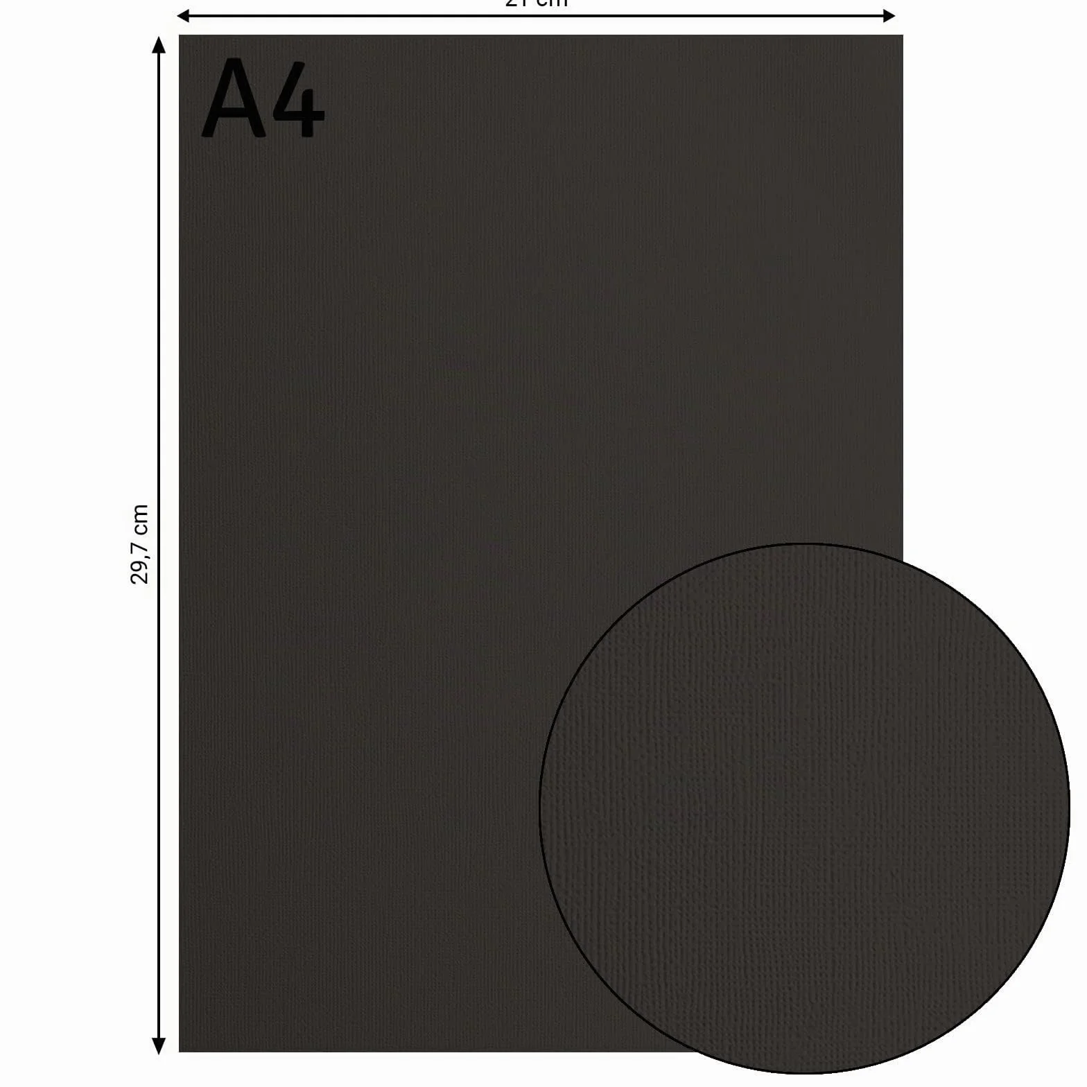 Florence Papier Cartonné Noir Rugueux A4 216 g/m² 10 feuilles Scrapbooking Carterie