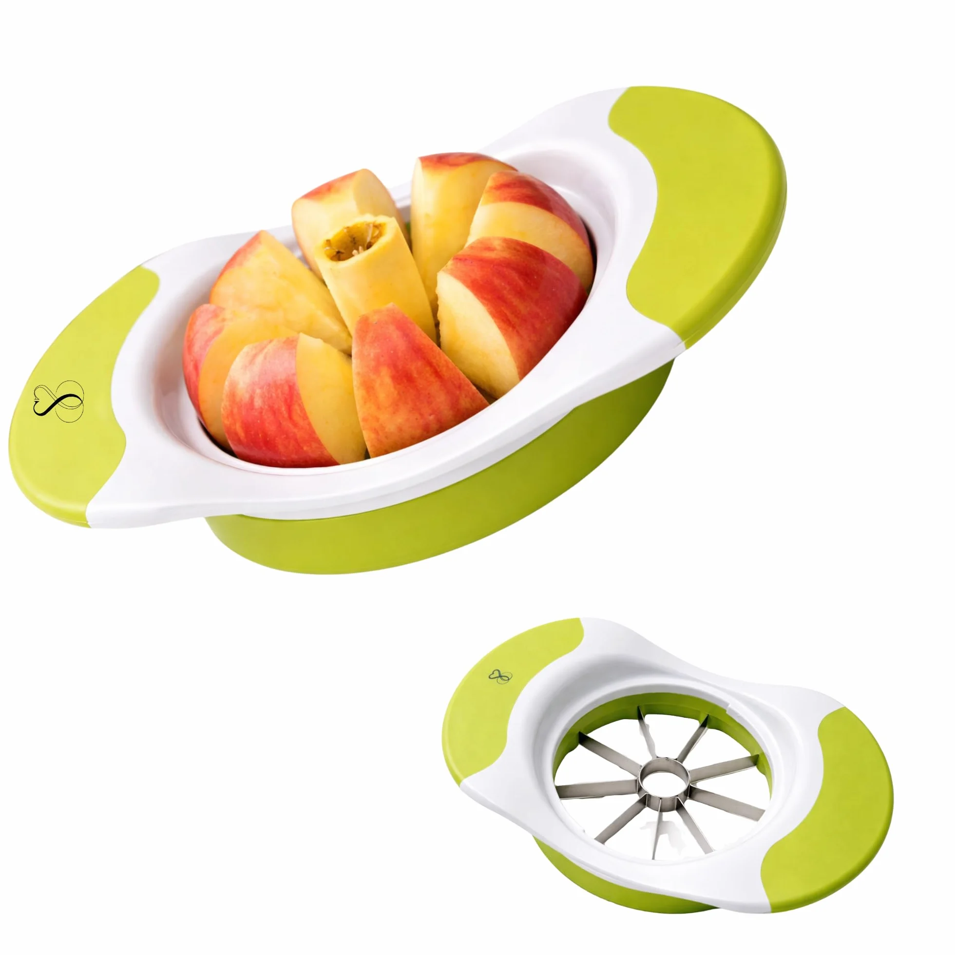 Stone&Stone Coupe Pomme Inox Professionnel 8 Lames Acier Inoxydable Éplucheur Levier Anti Trognon Trancheuse Fruits 8 Morceaux