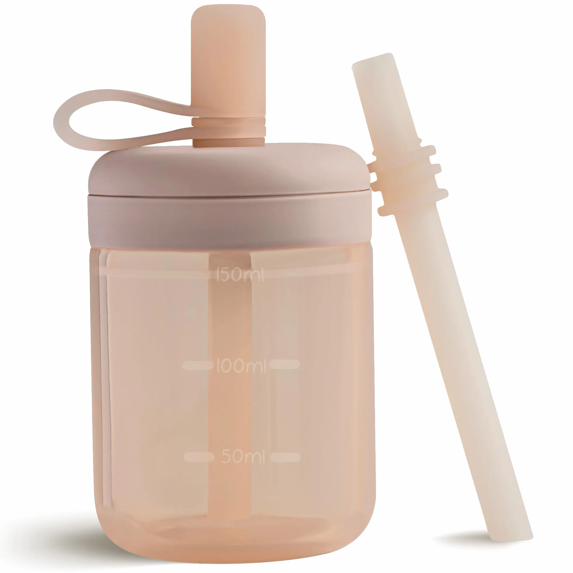 Moonkie Tasse Apprentissage Bébé Silicone Anti Fuite 5oz Blush
