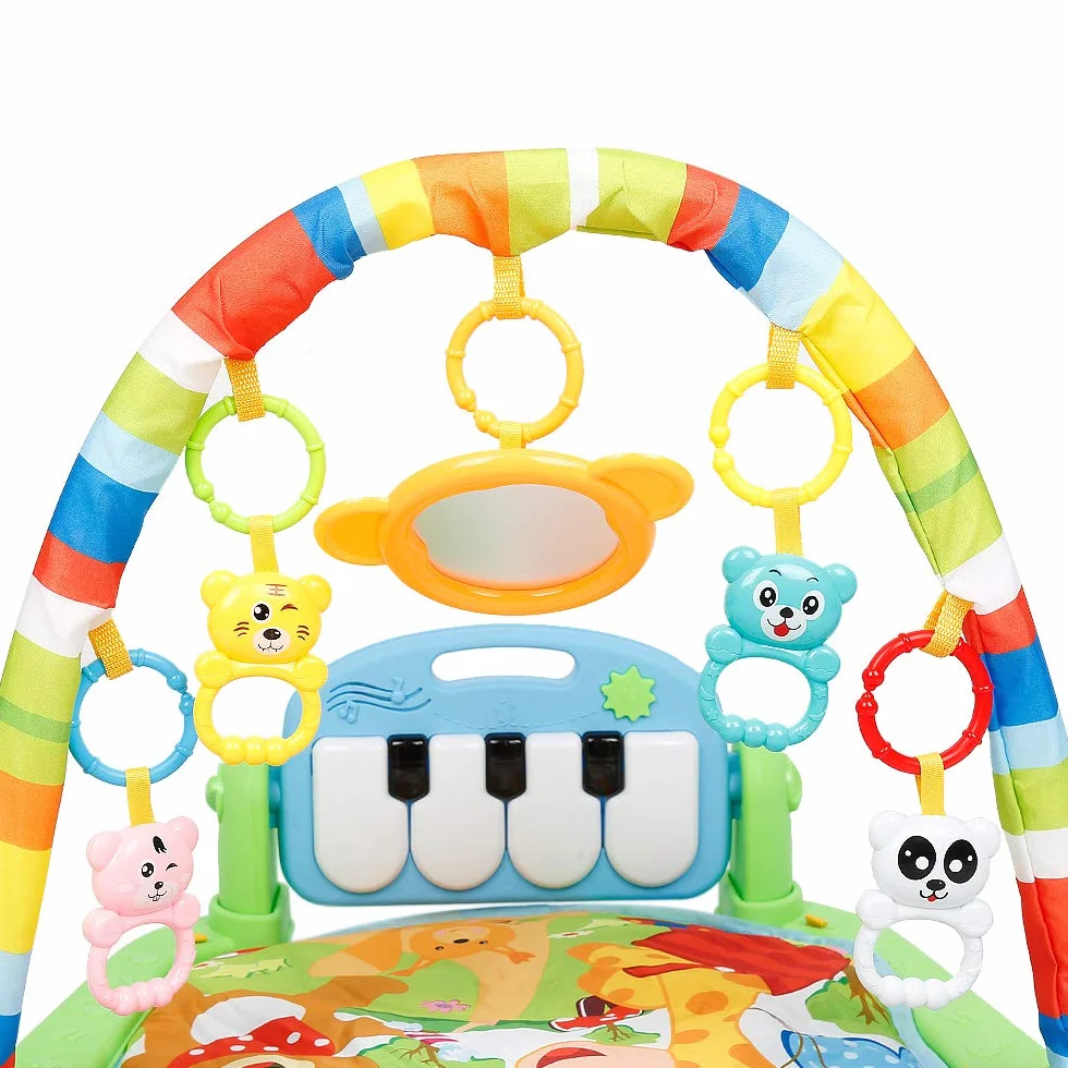 Tapis d'éveil Bébé avec Musique et Lumières, Jouets éducatifs pour 0-26 Mois, Salle de Gym Piano avec Jouets Suspendus