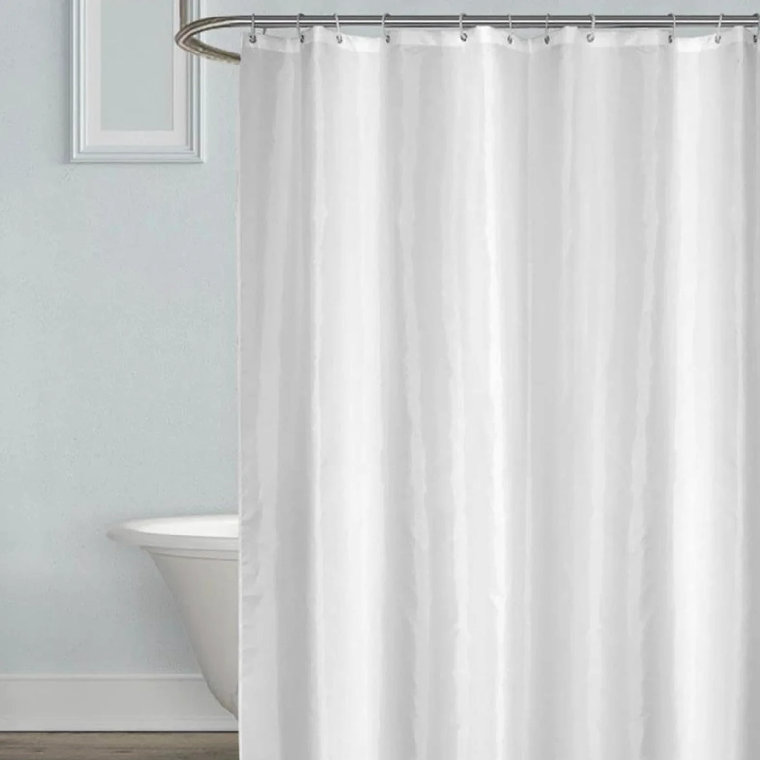 Rideau de douche robuste en tissu PEVA imperméable et résistant à la moisissure lavable pour baignoire et cabine de douche Motif élégant blanc 70 x 140 cm