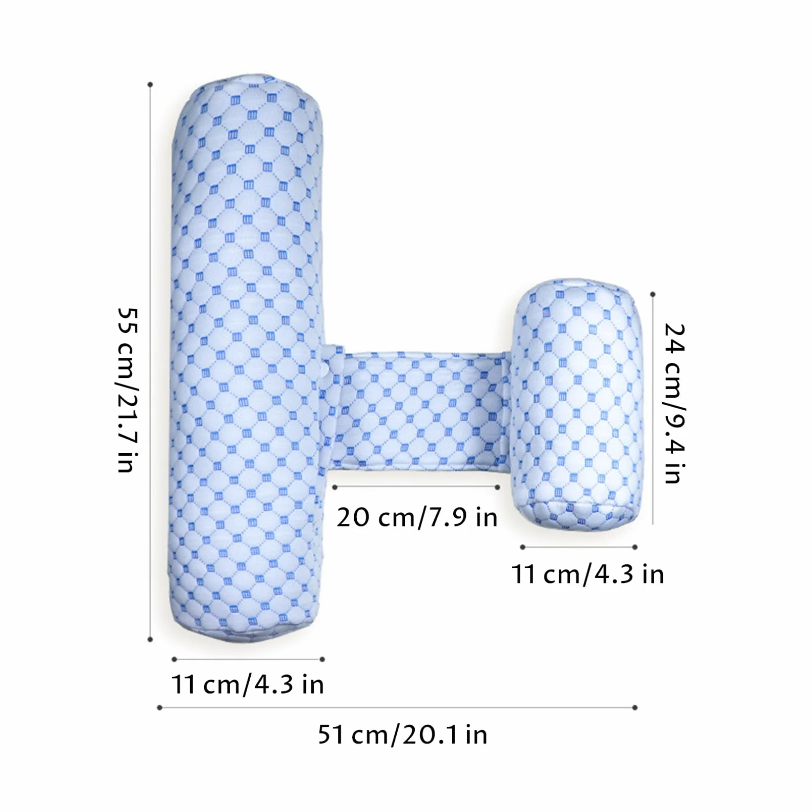 Oreiller Anti-roulis pour bébé, Cale de Couchage latérale Réglable et Respirante, Reflux Amovible Lavable Bleu