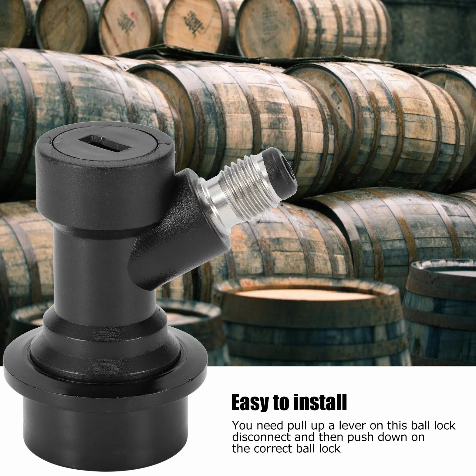 Kit de déconnexion à bille, 2pcs 1/4" Ball Lock MFL Gas & Liquid Beer Keg Disconnects Set