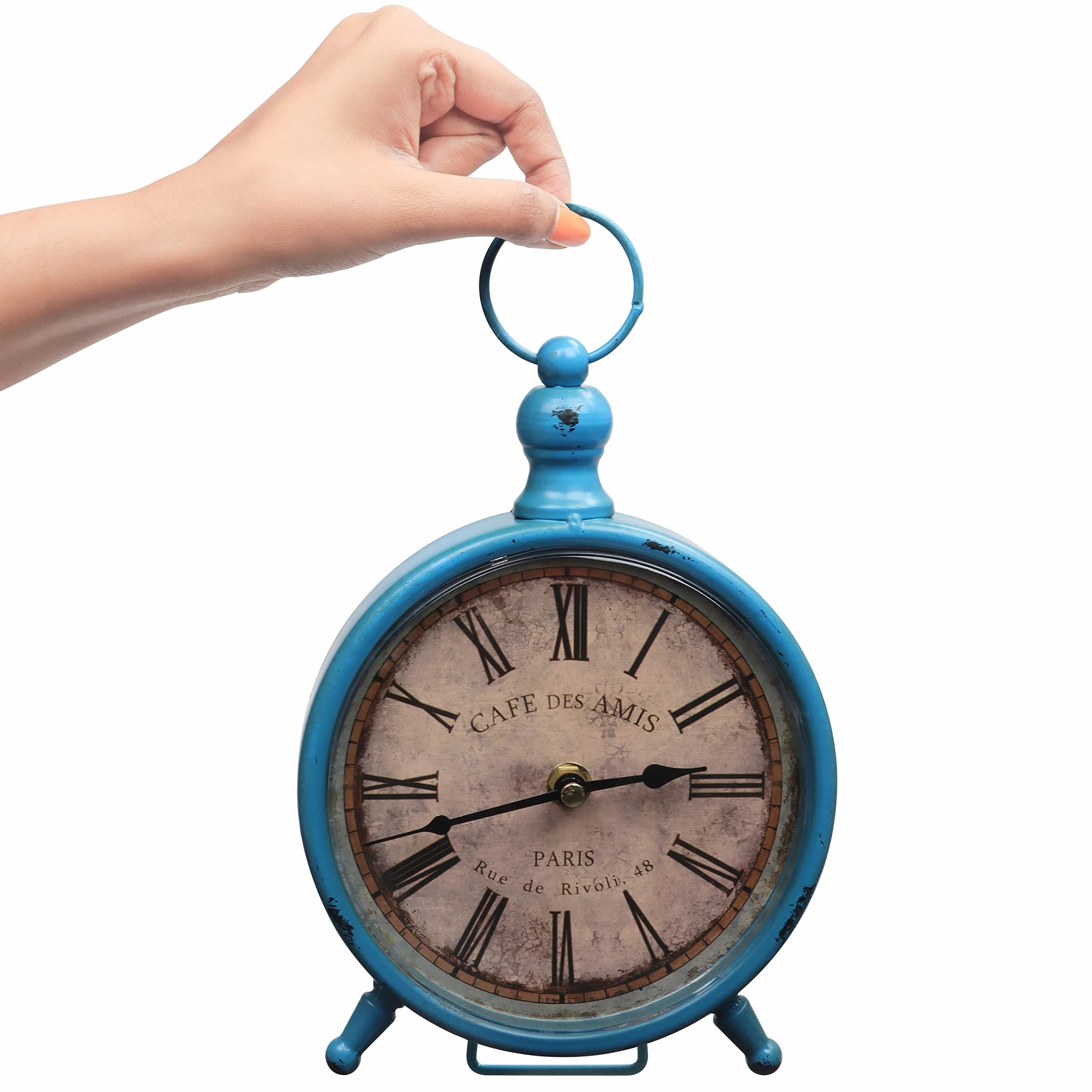 BELLE VOUS Horloge Vintage de Bureau Silencieuse 23 x 15 cm 24H Analogique à Piles