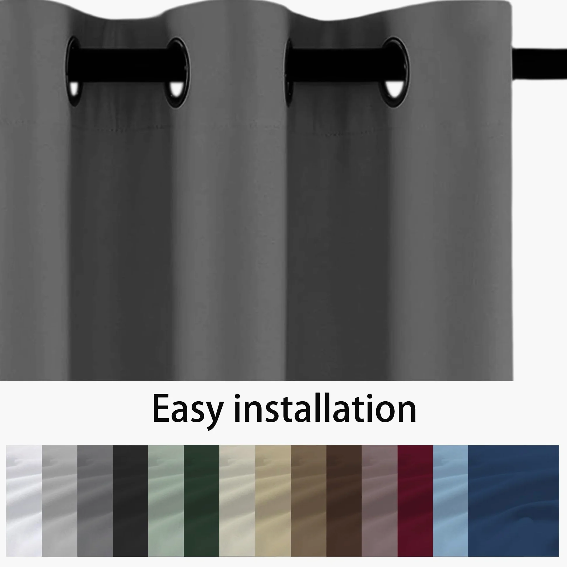 Rideau Occultant Thermiques 260 x 190 cm Isolation Thermiques, Tissu Doux et Infroissable Rideau Exterieur Impermeable Installation Facile pour Porte Fenetre Salon Chambre, Beige