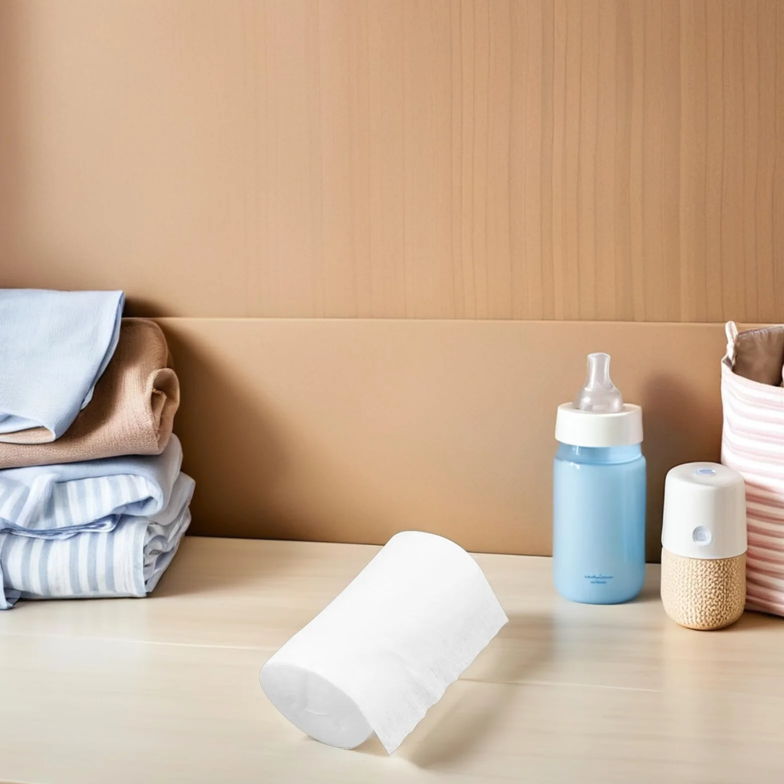 Lot de 100 Lingettes en Fibre pour Couches Lavables, Blanc, Protection Absorbante pour Bébés